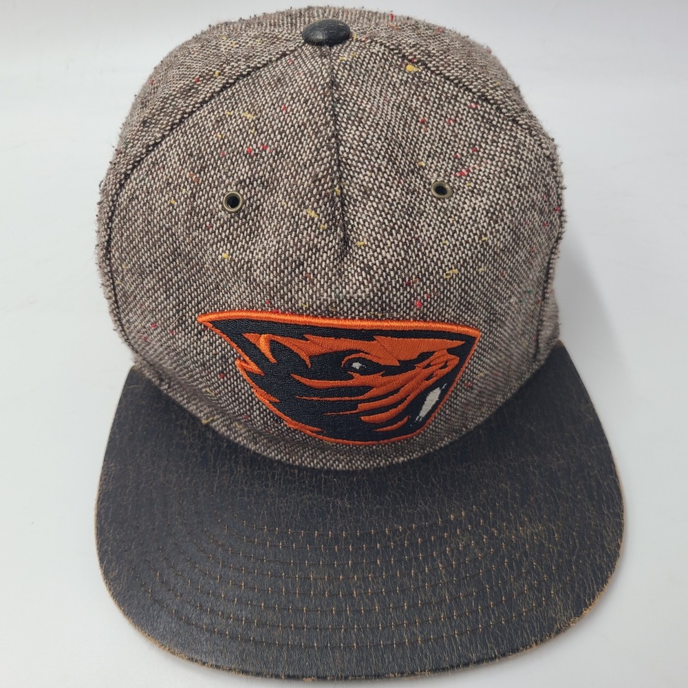 Oregon State Beavers Hat Snapback Zephyr Brown Orange NCAA Logo Wool Tweed Men